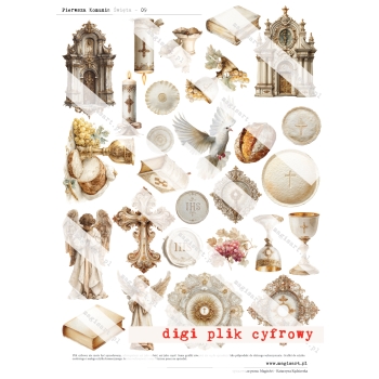 Zestaw - 11 arkuszy - Pierwsza Komunia Święta 2026