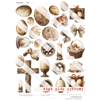 Zestaw - 12 arkuszy - Wielkanoc