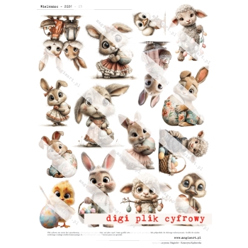 Zestaw - 12 arkuszy - Wielkanoc