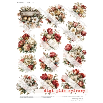 Zestaw - 12 arkuszy - Wielkanoc