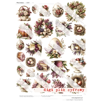 Zestaw - 12 arkuszy - Wielkanoc