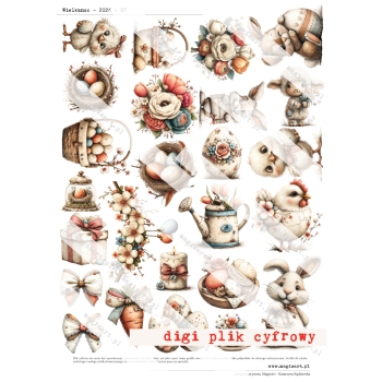 Zestaw - 12 arkuszy - Wielkanoc