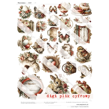 Zestaw - 12 arkuszy - Wielkanoc