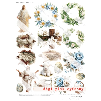 Zestaw - 12 arkuszy - Wielkanoc