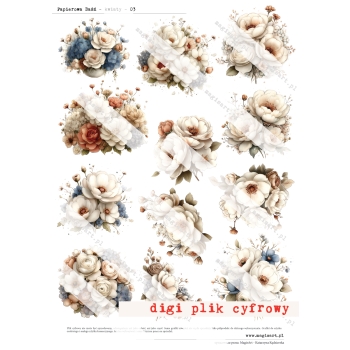 Zestaw - 12 arkuszy - Papierowa Baśń - różności