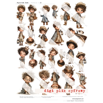 Zestaw - 12 arkuszy - Papierowa Baśń - Postacie