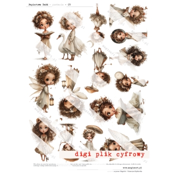 Zestaw - 12 arkuszy - Papierowa Baśń - Postacie