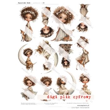 Zestaw - 12 arkuszy - Papierowa Baśń - Postacie