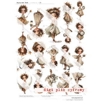 Zestaw - 12 arkuszy - Papierowa Baśń - Postacie