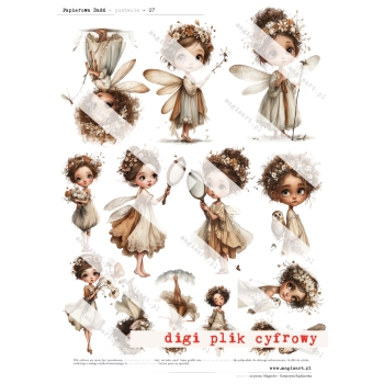 Zestaw - 12 arkuszy - Papierowa Baśń - Postacie