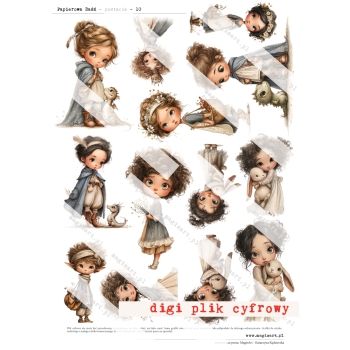 Zestaw - 12 arkuszy - Papierowa Baśń - Postacie