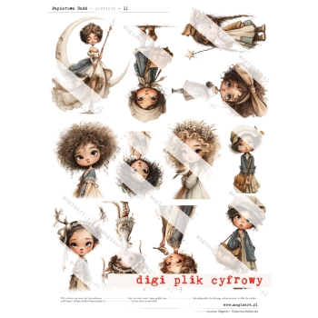 Zestaw - 12 arkuszy - Papierowa Baśń - Postacie