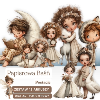 Zestaw - 29 arkuszy - Papierowa Baśń - KOMPLET