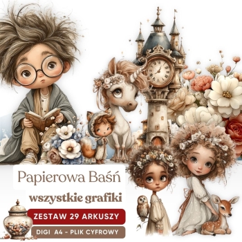 Zestaw - 29 arkuszy - Papierowa Baśń - KOMPLET