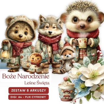Leśne - Boże Narodzenie - Zestaw - 8 arkuszy