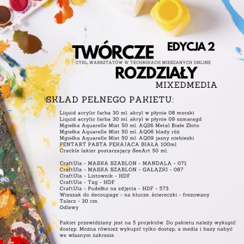 Warsztaty Mixed Media Twórcze Rozdziały 2.0 - spotkania 6-10 - media + bazy